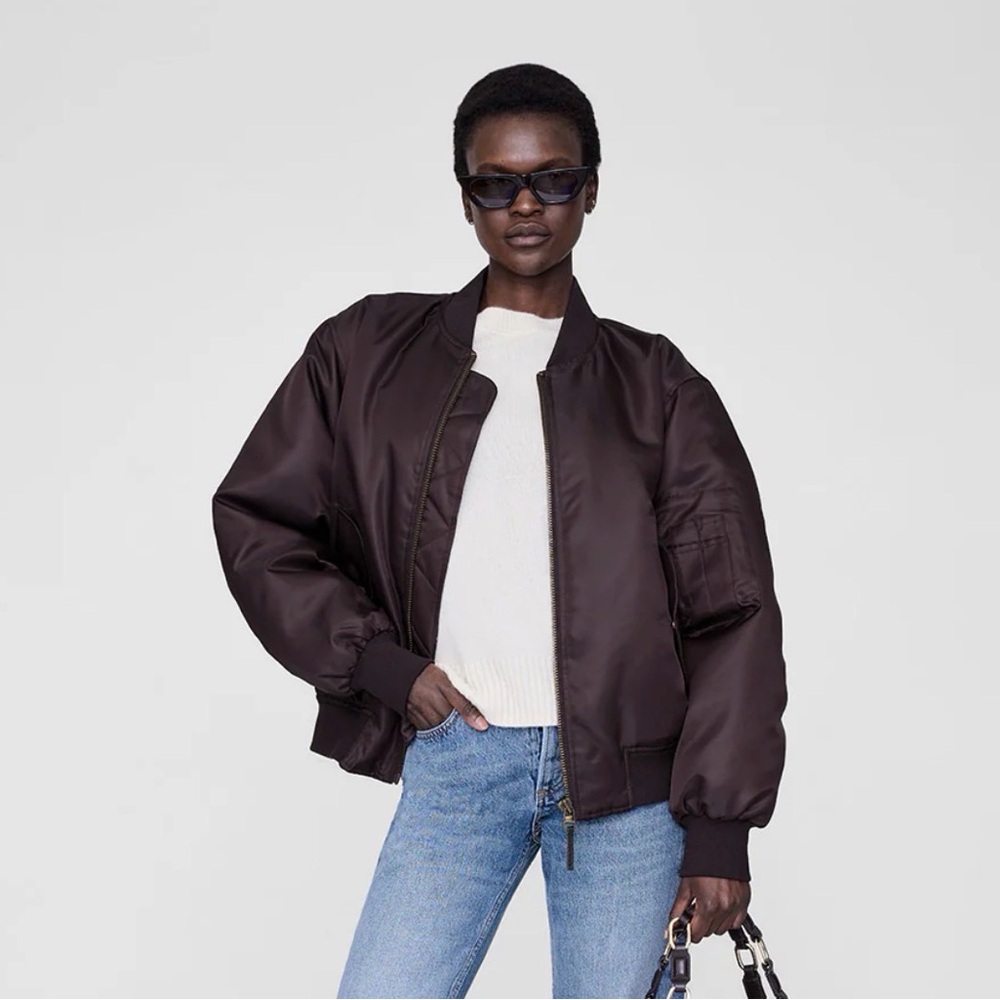 Anine Bing Dark Brown Bomber Jacket